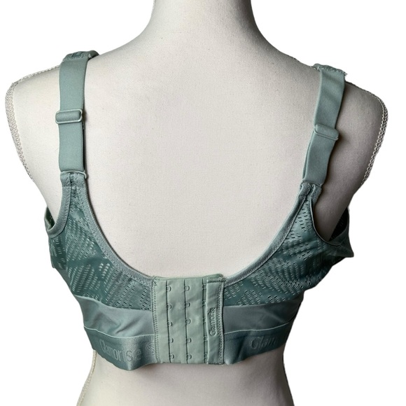 GLAMORISE SPORT no sweat mesh wirefree camo sports bra size 40G mint green NWOT - Picture 10 of 12